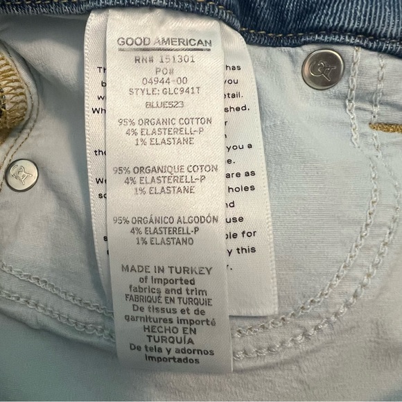 Good American Good Legs Cropped Distressed Skinny Jeans in Blue 523 sz 4/ 27 - Picture 11 of 16